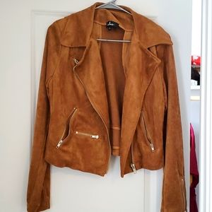 Lulu's Faux Suede Moto Jacket